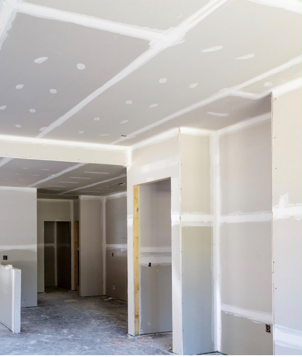 Plafond- en wandopbouw in gyproc